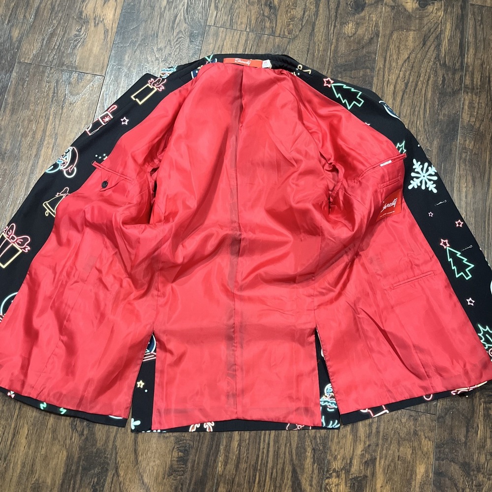 Shinesty Men's Christmas Blazer Party Jacket Sz 40 Black /Festive Holiday NWOT - Picture 3 of 8